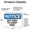Signmission Exit Sign, Vinyl Decal, 14 in W, 10 in H, Exit Here To Lobby Area OS-2PACK-NS-D-1014-L-12218 - alternate 4